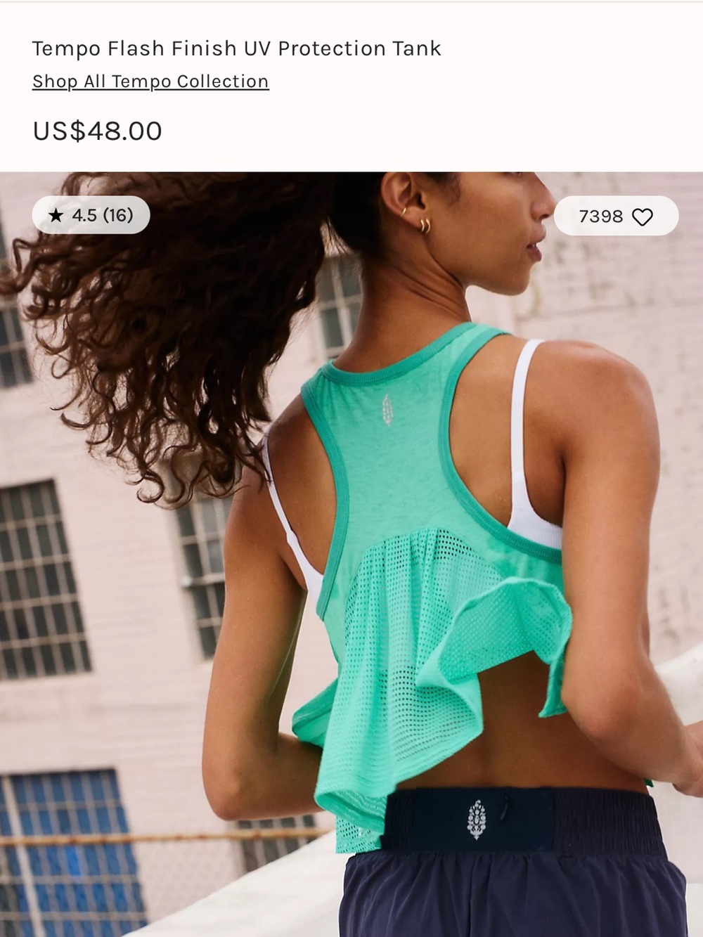 Free People Movement Tempo Flash Finish
Tank | Sea Foam